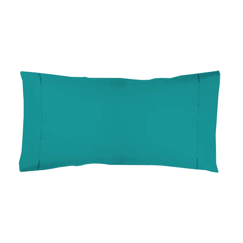 Funda almohada Algodón Percal de 200 hilos Verde Turquesa