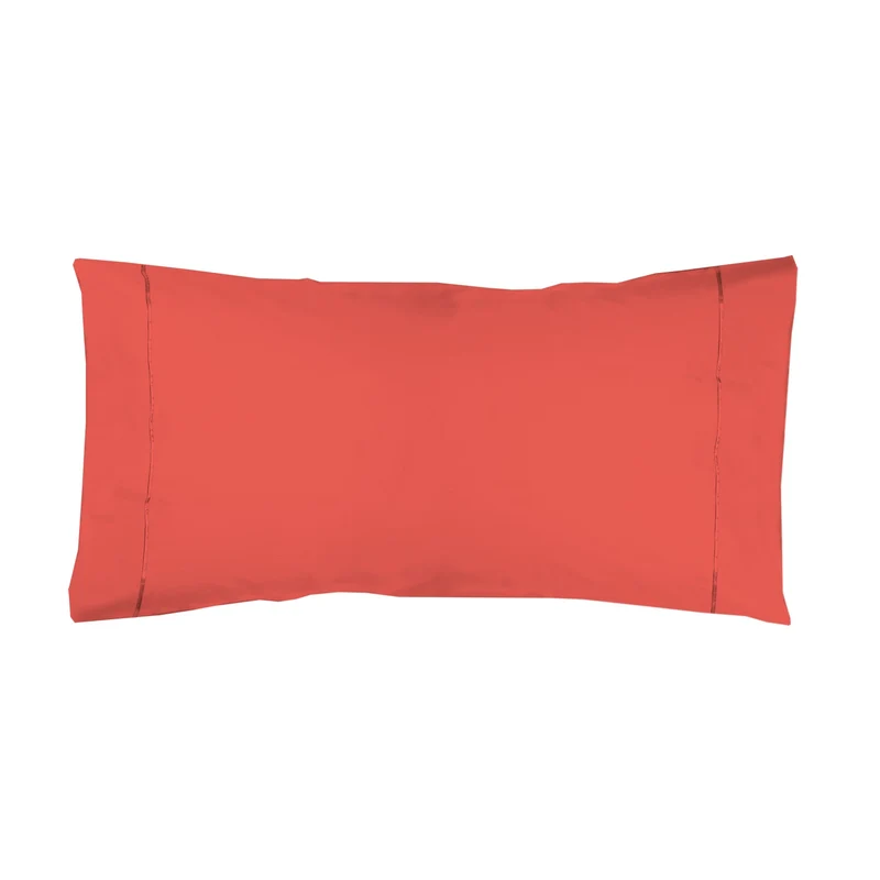 Funda almohada Algodón Percal de 200 hilos Coral