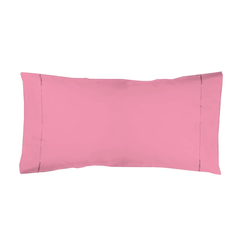 Funda almohada Algodón Percal de 200 hilos Rosa Chicle