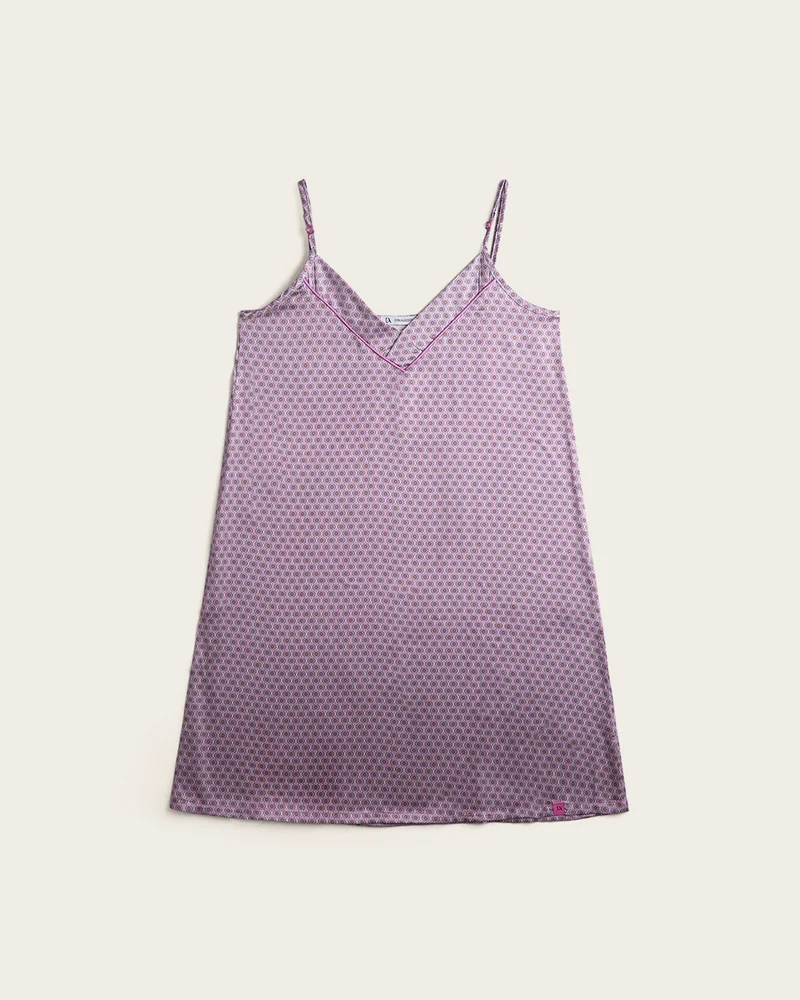 Camisón Tirantes Mujer Geométrico - Malva
