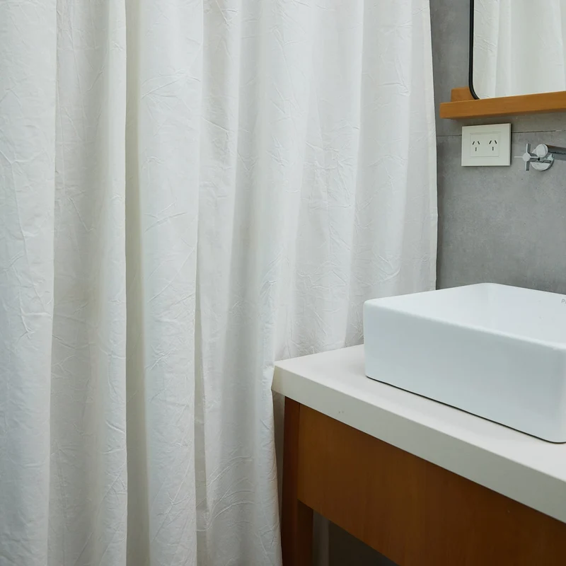 Cortina De Baño Símil Lino Clásica