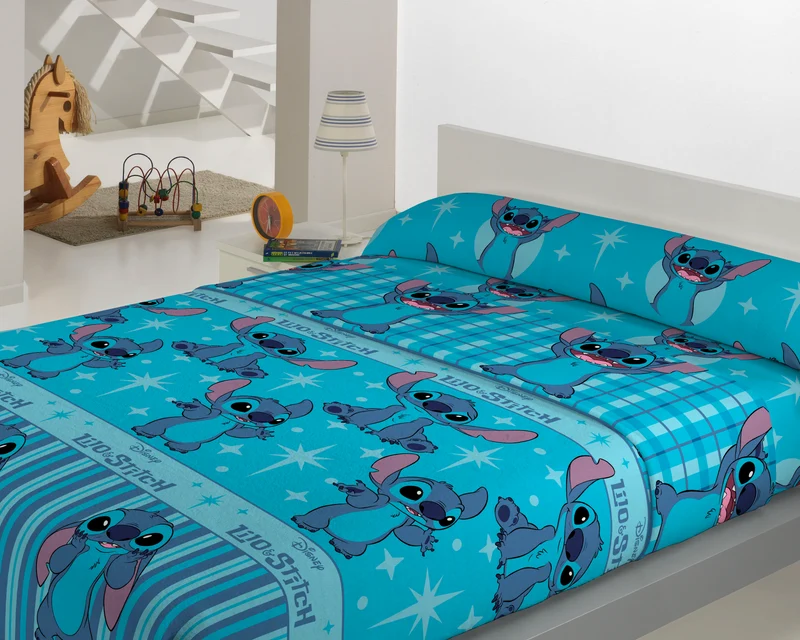 Juego de sábanas coralina Stitch