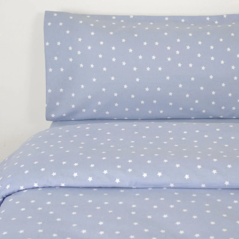 Funda nórdica franela stars azul