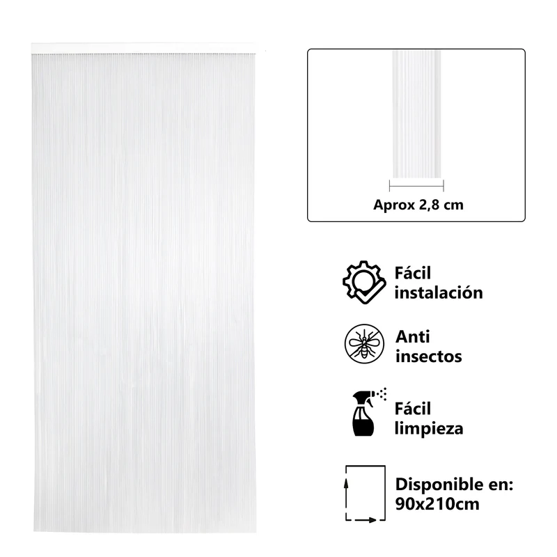 Cortinas de PVC para Interior o Exterior 90x210- L4, Transparente