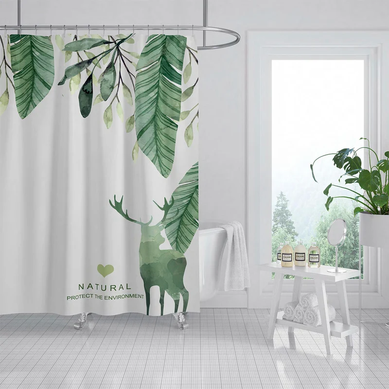 Cortina de Baño Impermeable, Anti moho- Naturaleza