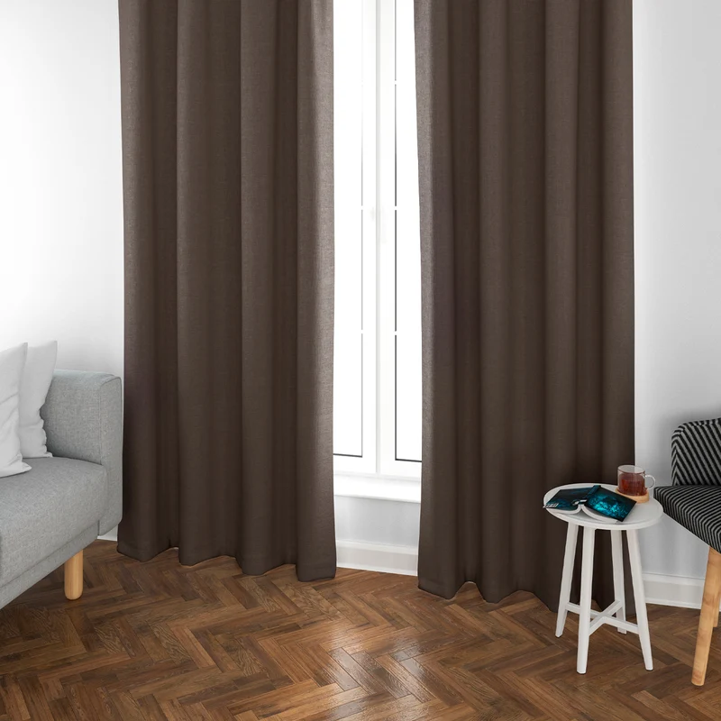 Cortinas Opacas, Blackout, Térmicas Aislantes del Frio y del Calor- Marrón