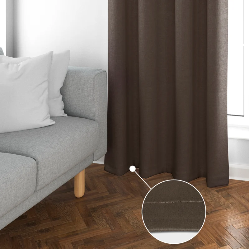 Cortinas Opacas, Blackout, Térmicas Aislantes del Frio y del Calor- Marrón