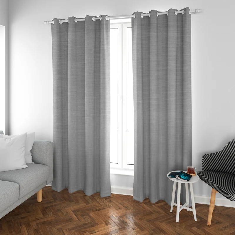 Cortinas de Salón Translúcidas,Lino, Modernas- Gris