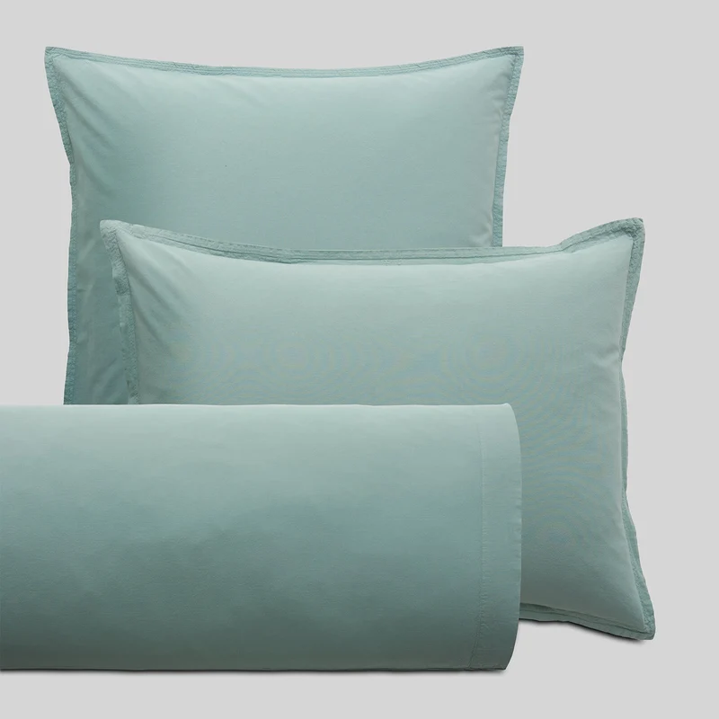 Funda de Almohada Algodón 65x65 Verde Agua | STON | Stonewash