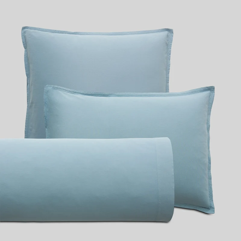 Funda de Almohada Algodón 65x65 Azul | STON | Stonewash