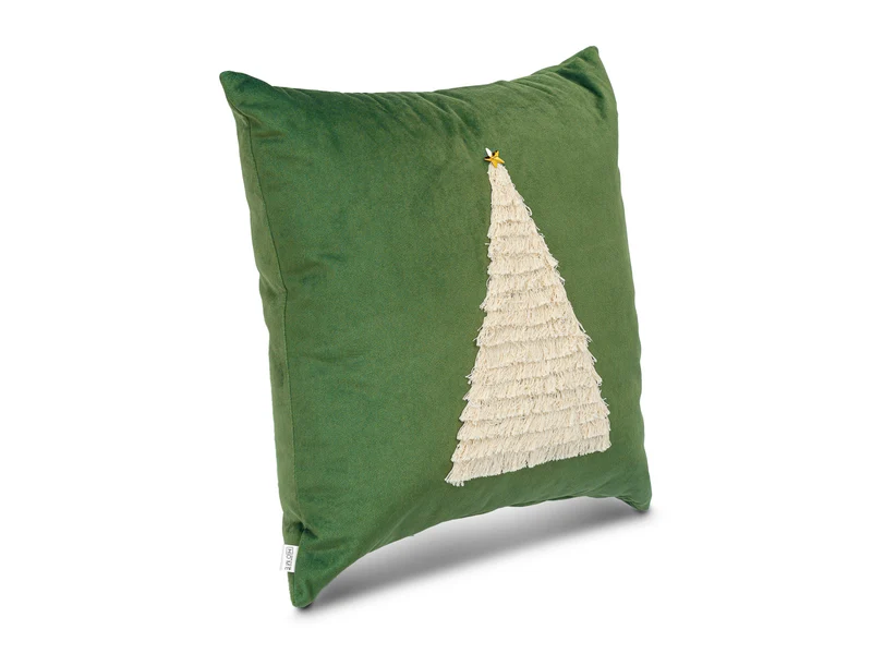 Cojin Navidad Claus Arbol Verde Cuadrado Pequeño