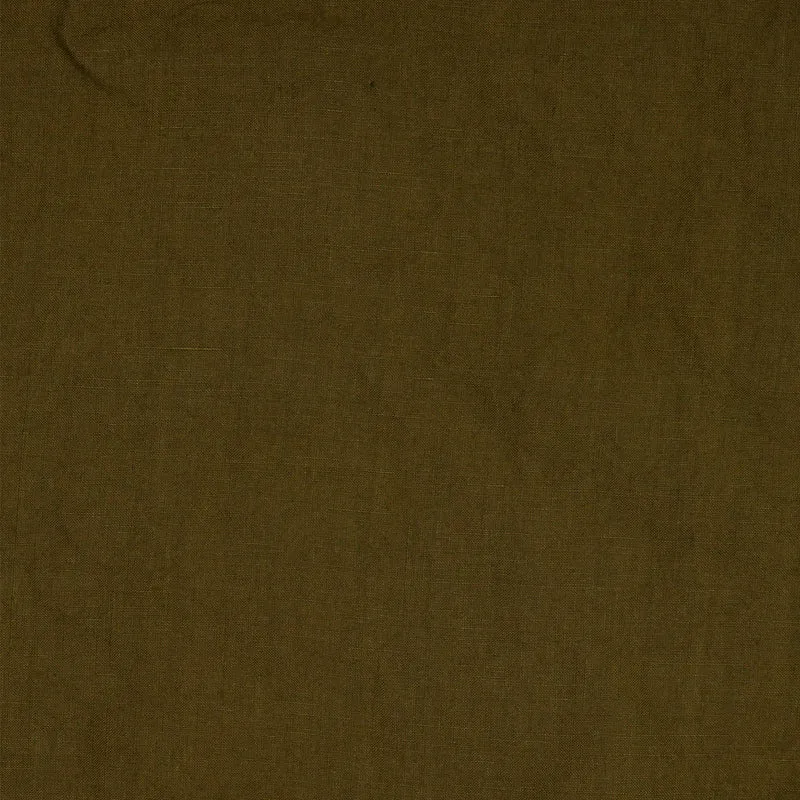 Camisa de dormir con volante en lino lavado verde oliva - Carla
