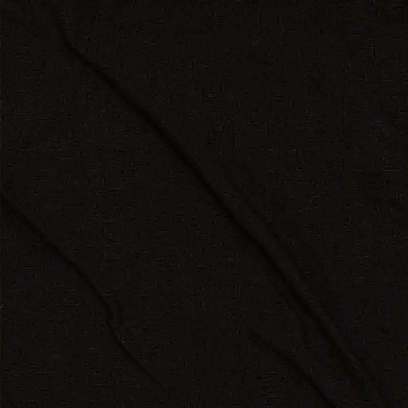 Camisa de dormir con volante en lino lavado tinta negra - Carla