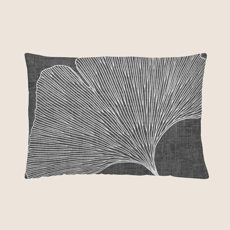 FUNDA DE COJÍN ESTAMPADO GINGKO 100% ALGODÓN