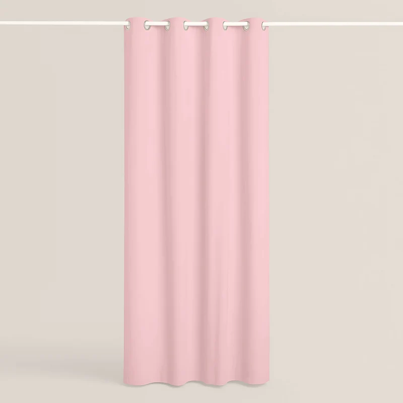 CORTINA CON OJALES 100% ALGODÓN ROSA FTR8