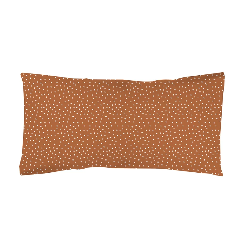 Funda Almohada Infantil estampada Mini Topos fondo Marrón
