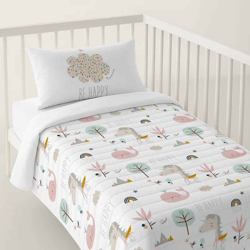 COLCHA BOUTI ESTAMPADA BEBÉ CUNA RAINBOWLAND 100% ALGODÓN