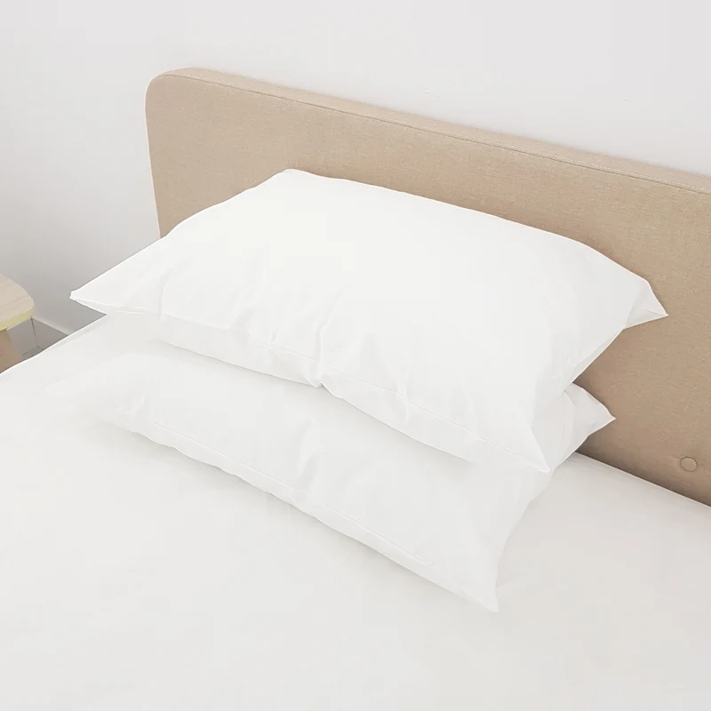 Funda de almohada percal 300TC. Color blanco.