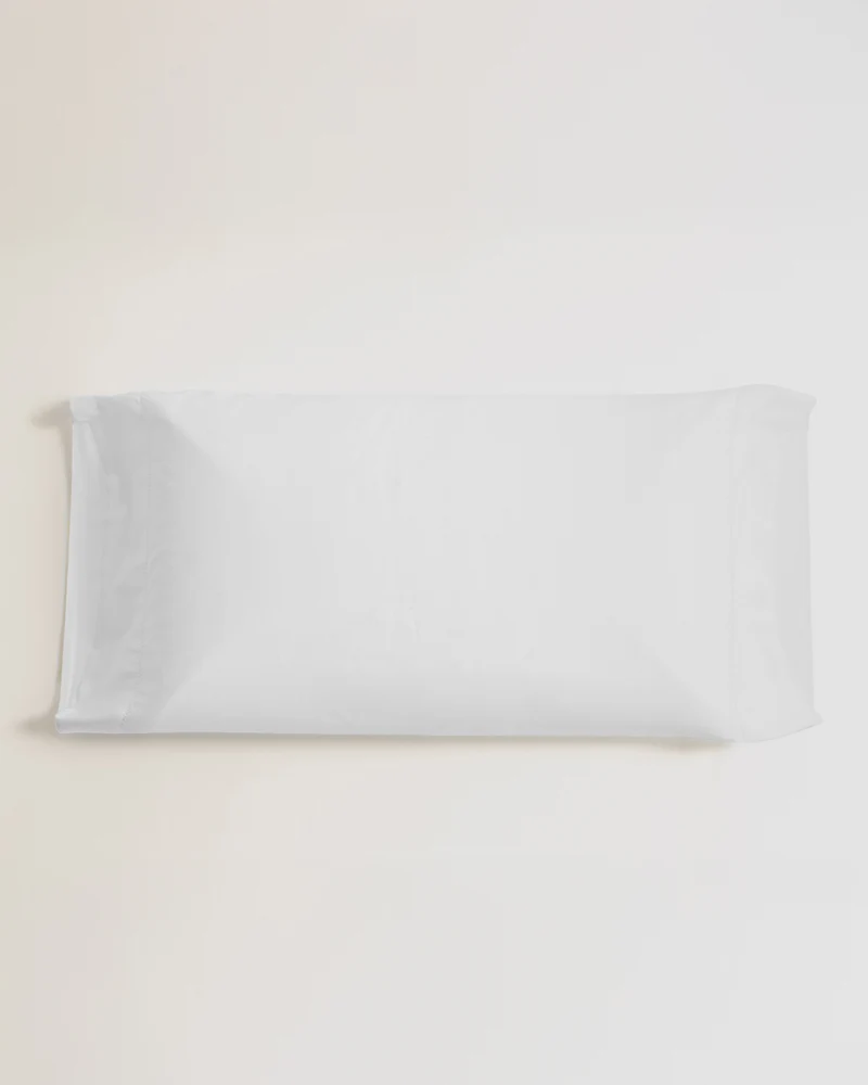 Funda almohada satén con vainica blanco