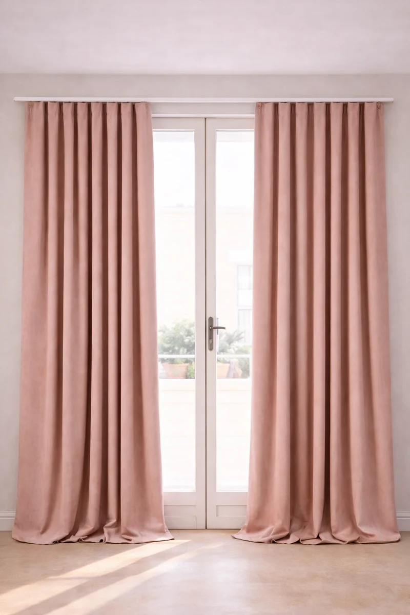 Cortina onda perfecta ante opaca rosa palo