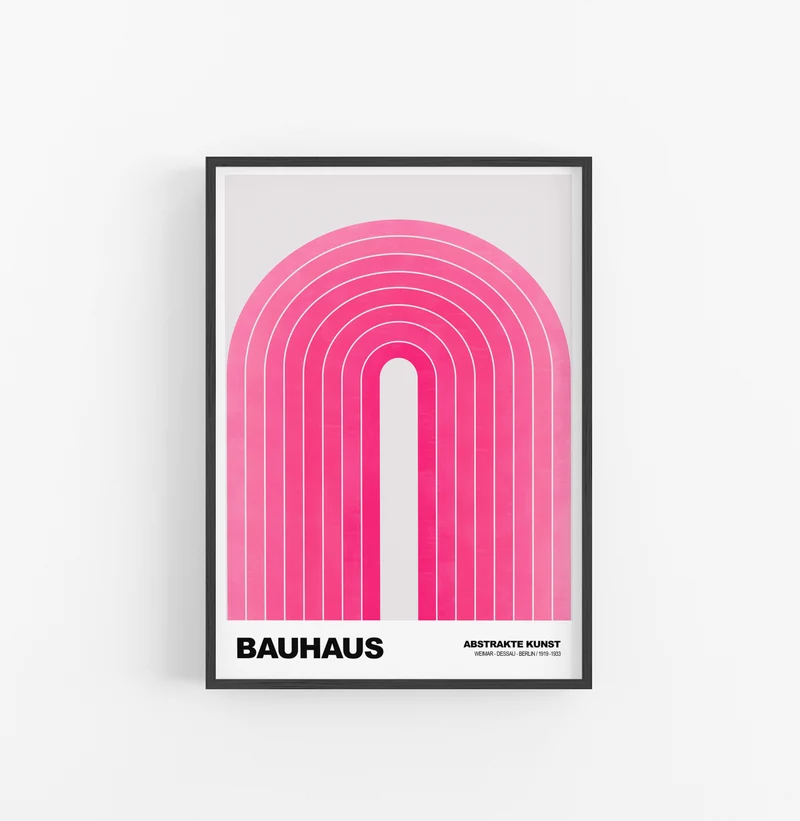 Cuadro Bauhaus Arocoiris Rosa