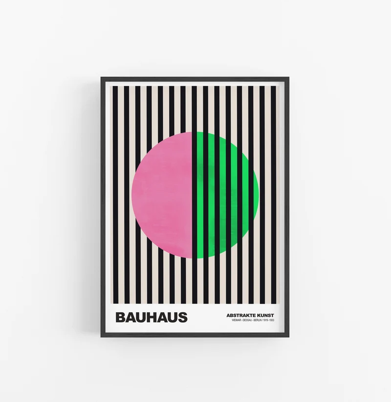 Cuadro Bauhaus Circulo Lineas