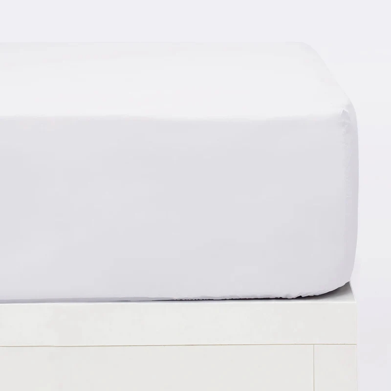 Sabanas bajeras algodón percal 200 hilos blanco