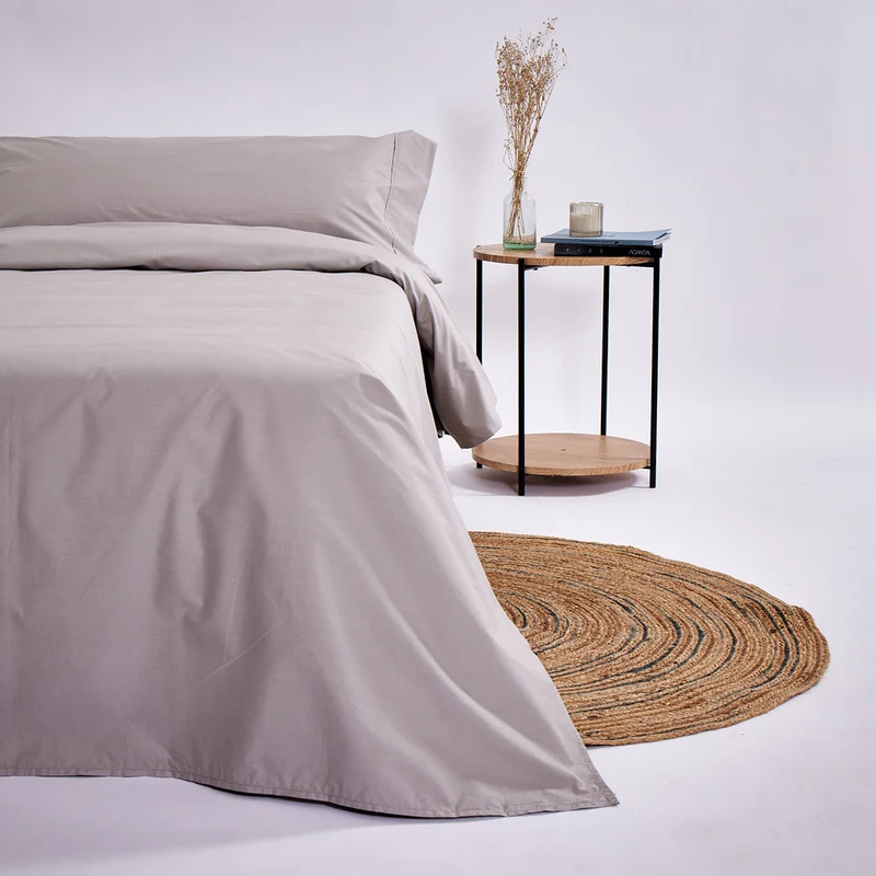 Funda nórdica algodón percal 200 hilos beige