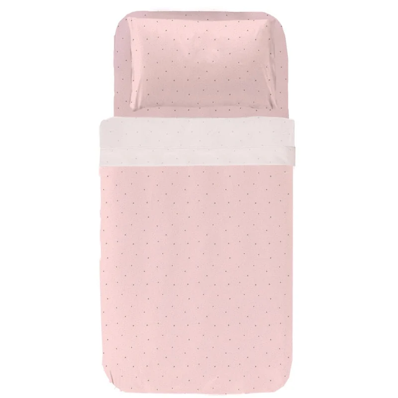 Juego Sábanas Bebé Estampado Estrellitas Rosa