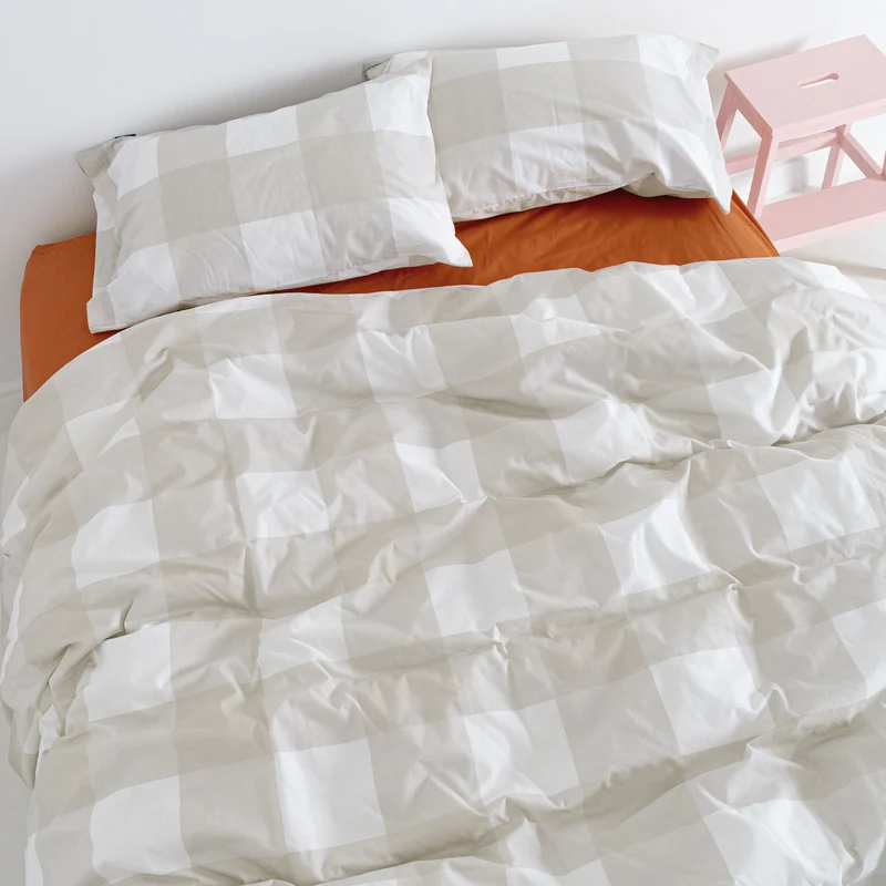 Gingham Funda nórdica Beige