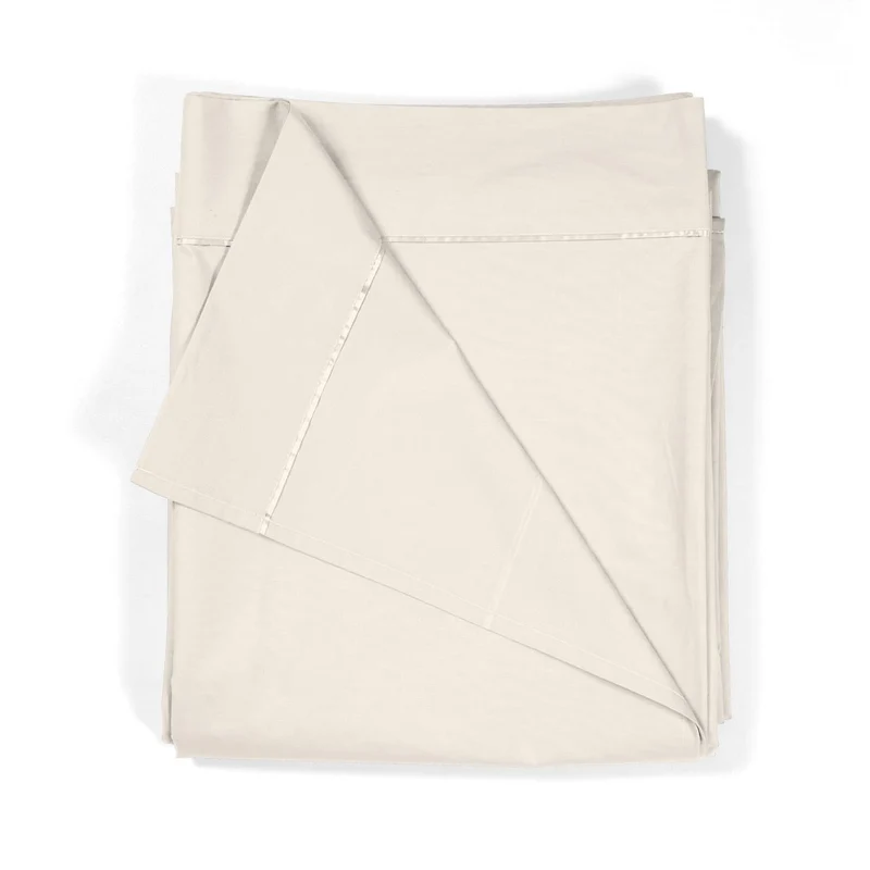 Sábana encimera Algodón Percal de 200 hilos Beige