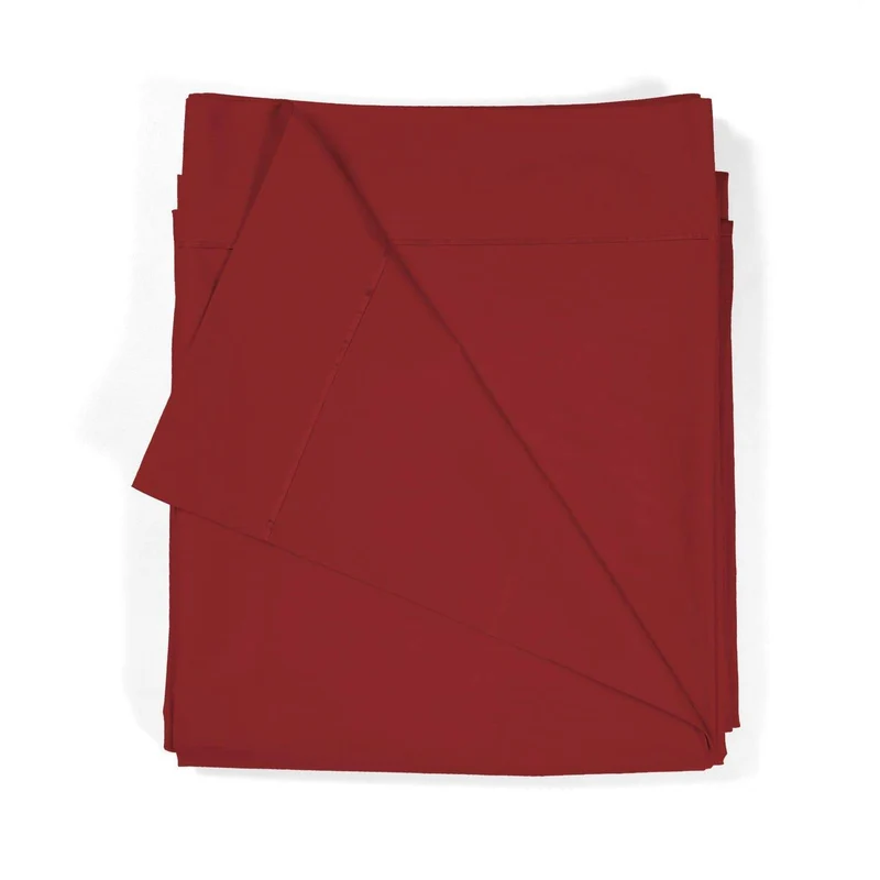 Sábana encimera Algodón Percal de 200 hilos Rojo