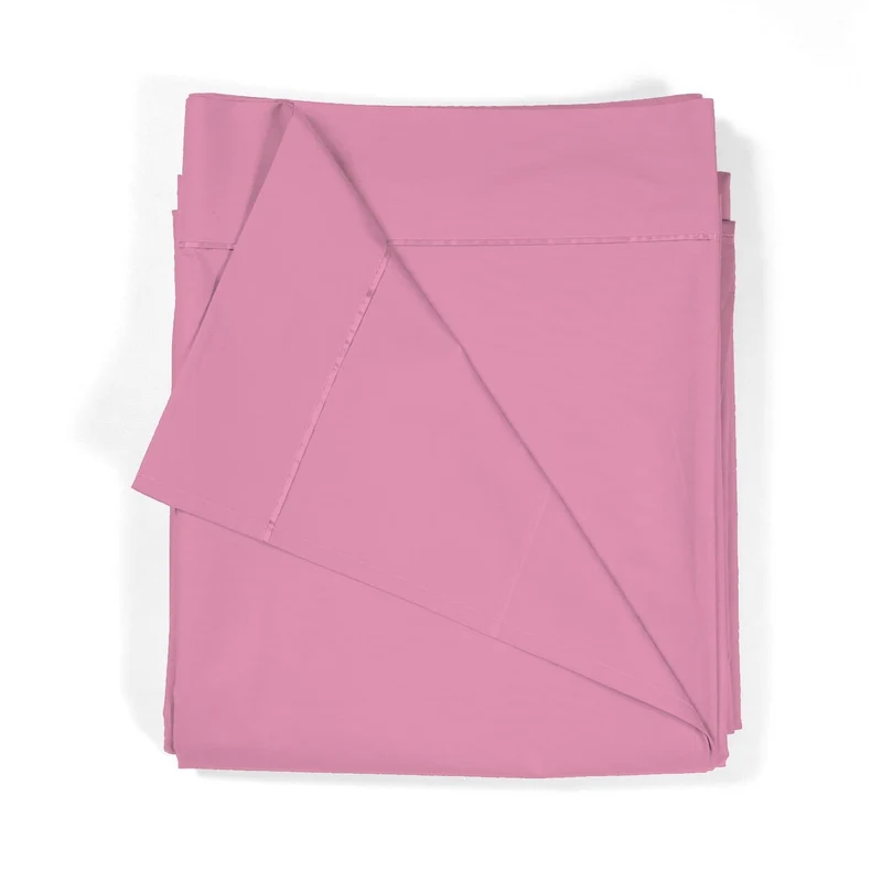 Sábana encimera Algodón Percal de 200 hilos Rosa Chicle