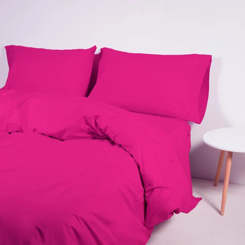 Funda nórdica Algodón Percal de 200 hilos Fucsia