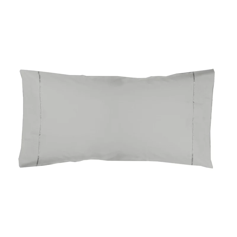 Funda almohada Algodón Percal de 200 hilos Gris