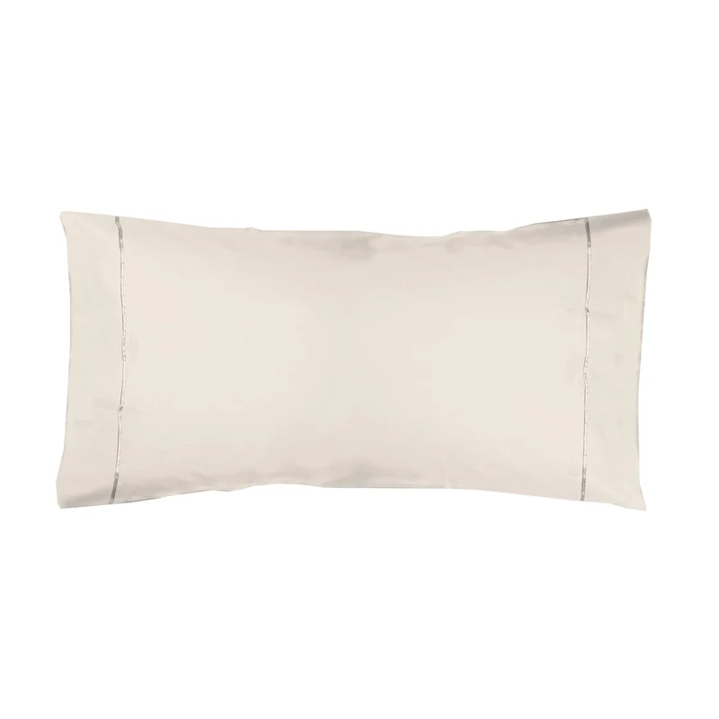 Funda almohada Algodón Percal de 200 hilos Beige