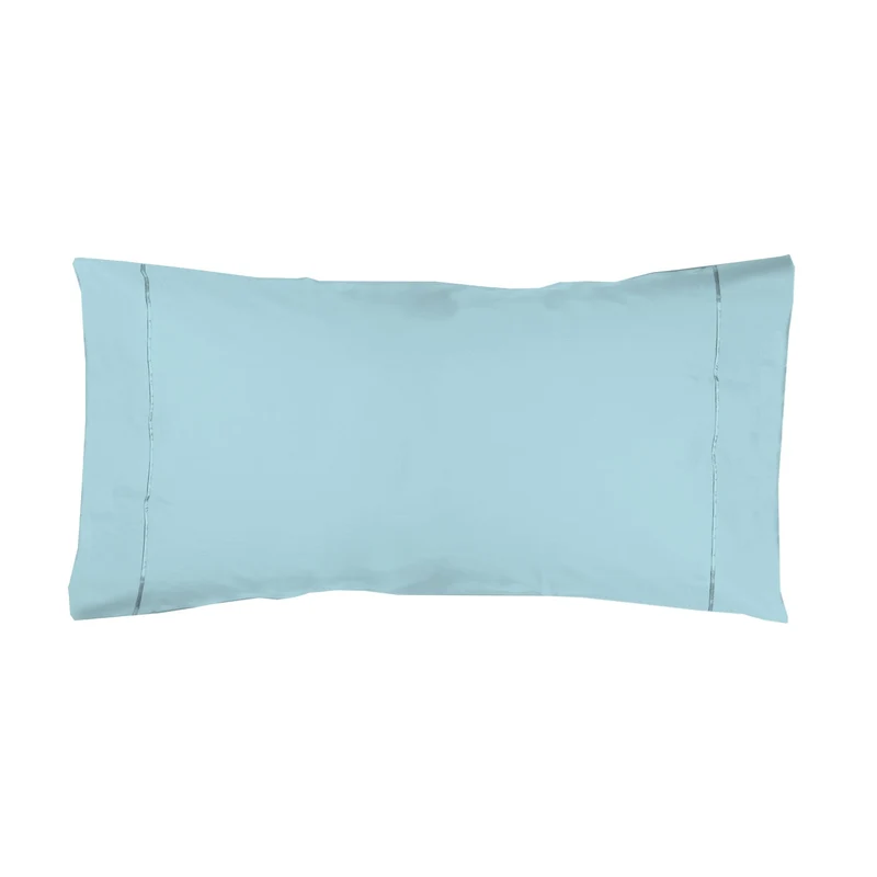 Funda almohada Algodón Percal de 200 hilos Azul Cielo
