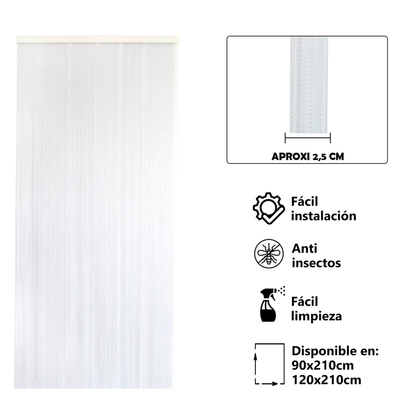 Cortina para Puerta Tiras PVC 210x120cm - Modelo Tosca - Transparente P5