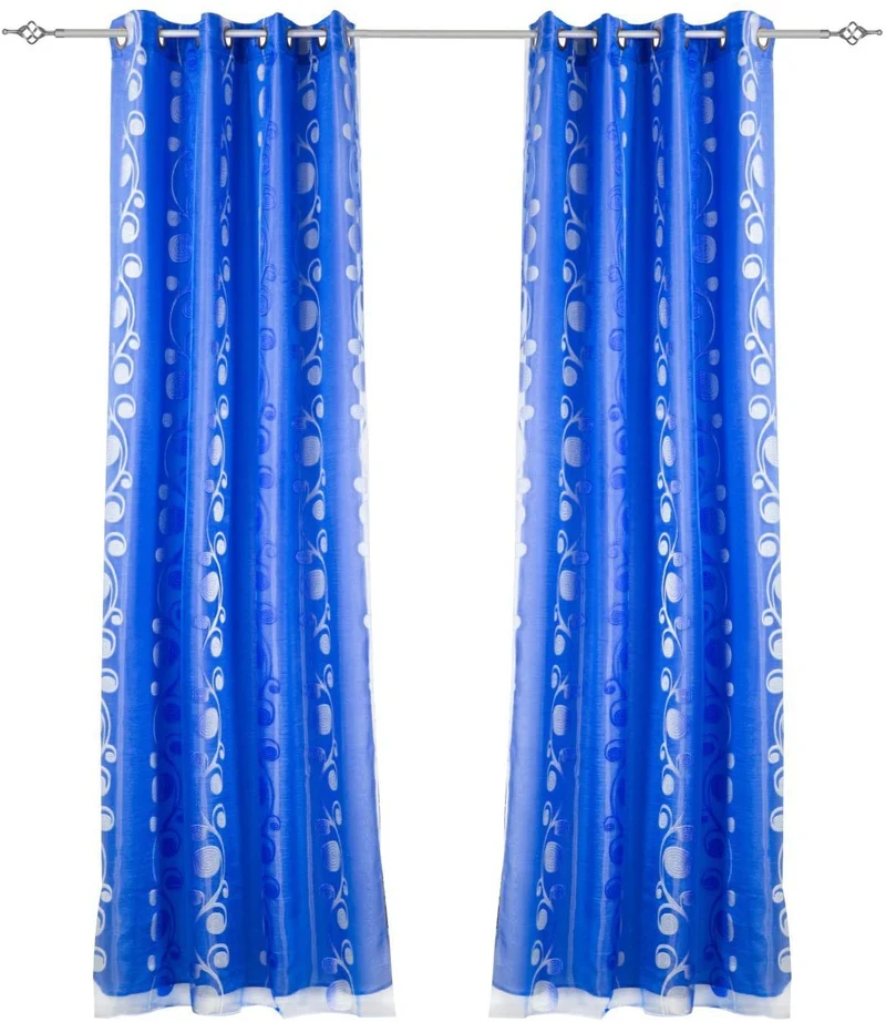 Cortinas Doble Visillos para Ventanas - 2 Piezas de 150x260cm (Azul)