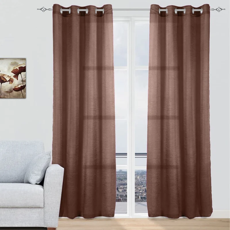 Cortinas modernas translucidas - Marrón