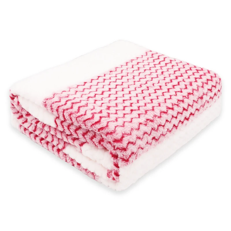 Manta Terciopelo Suave, Multiusos de Franela - Zig Zag Rojo
