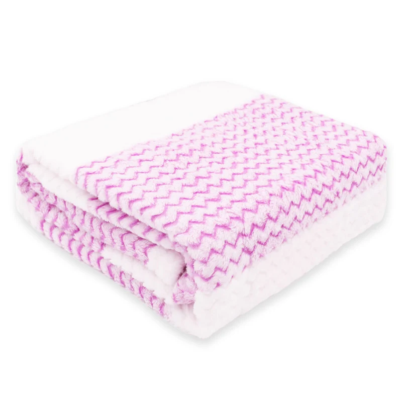 Manta Terciopelo Suave, Multiusos de Franela - Zig Zag Lila