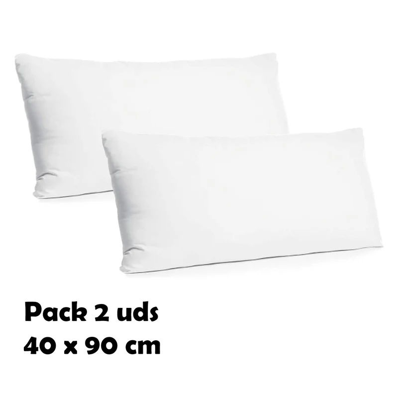 Almohada rellena de fibra hueca - Pack 2 uds - 40 x 90 cm
