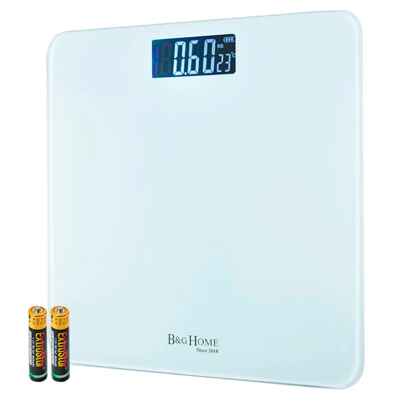 Báscula de Baño Digital ultrafina de vidrio templado para el baño con sensores de alta precisión, tecnología step-on y pantalla LCD