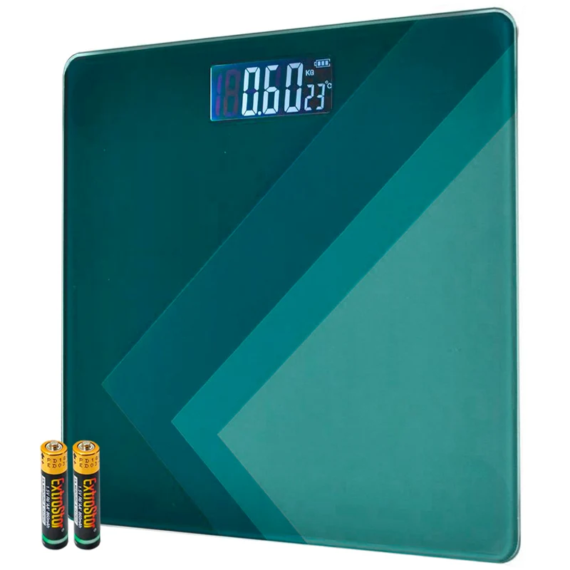 Báscula de Baño Digital ultrafina de vidrio templado para el baño con sensores de alta precisión, tecnología step-on y pantalla LCD