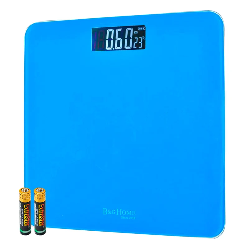 Báscula de Baño Digital ultrafina de vidrio templado para el baño con sensores de alta precisión, tecnología step-on y pantalla LCD