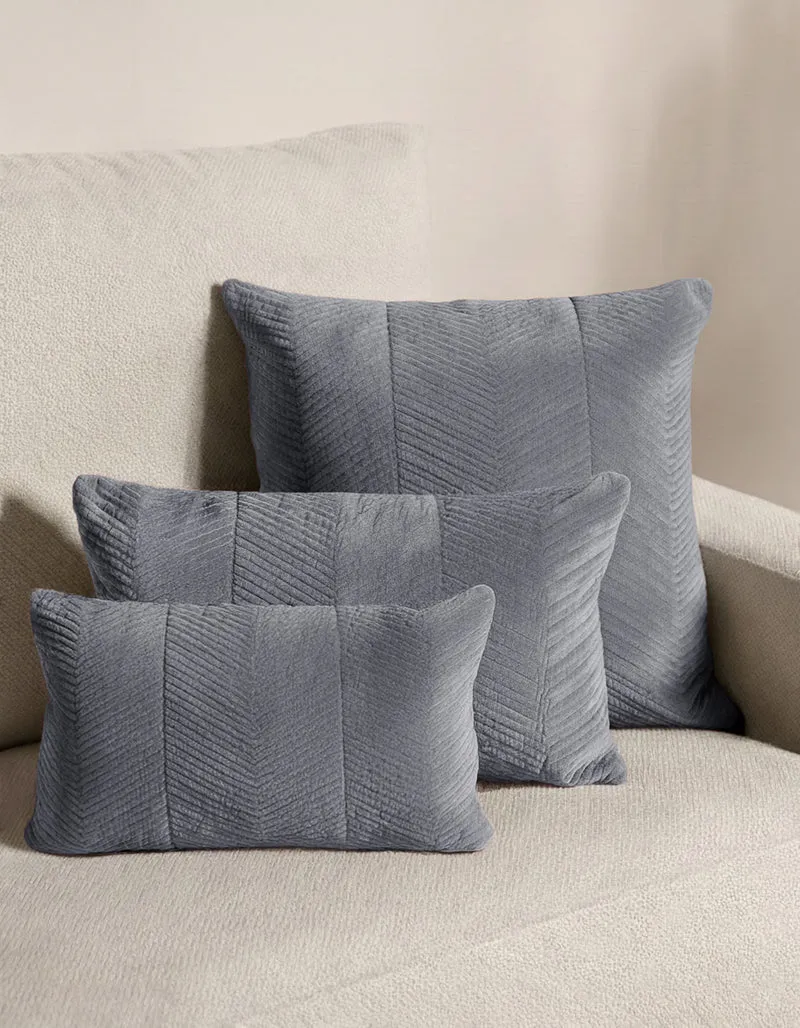 Cojín terciopelo algodón Hungria Azul Keike