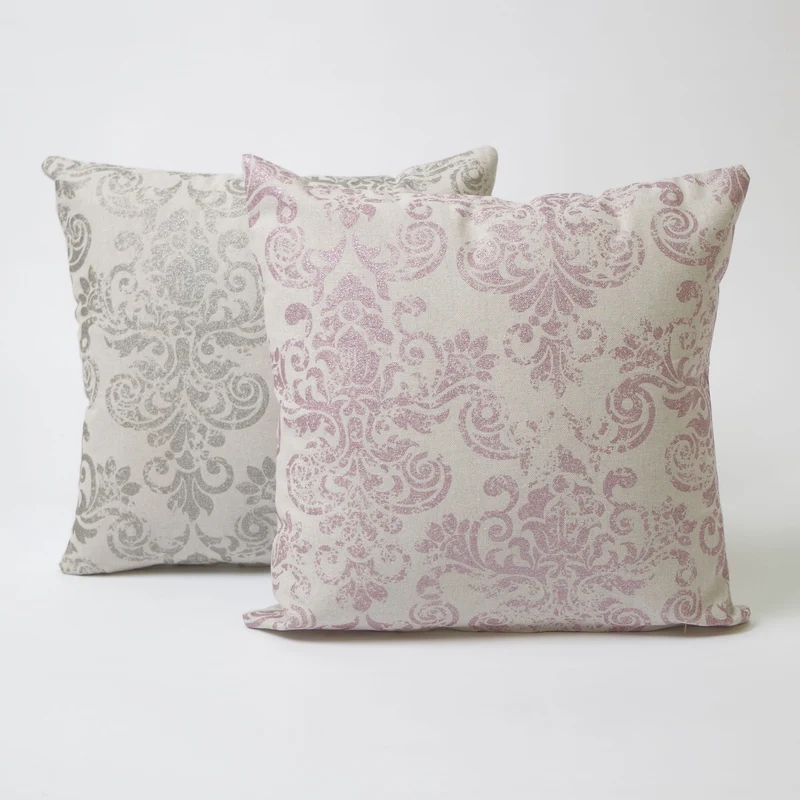 Funda de cojín 43x43 loneta estampada lurex