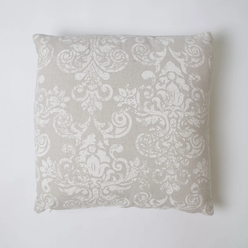 Funda de cojín 43x43 loneta estampada c/lino