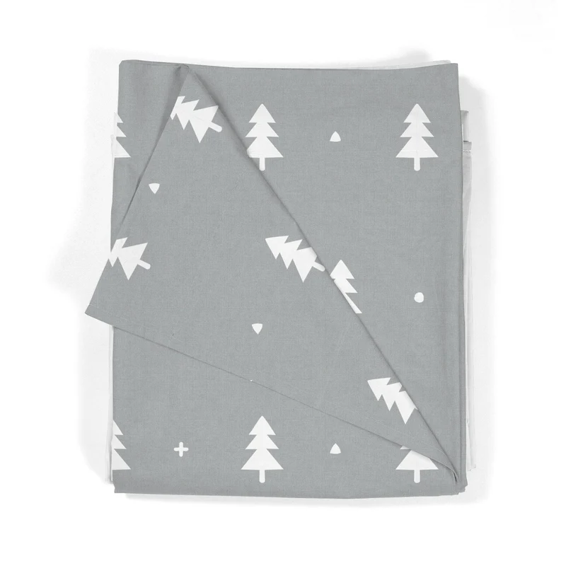 Juego Sábanas Estampadas Abetos Gris